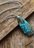 Boho Necklace, BlueTurquoise Eclipe Pendant